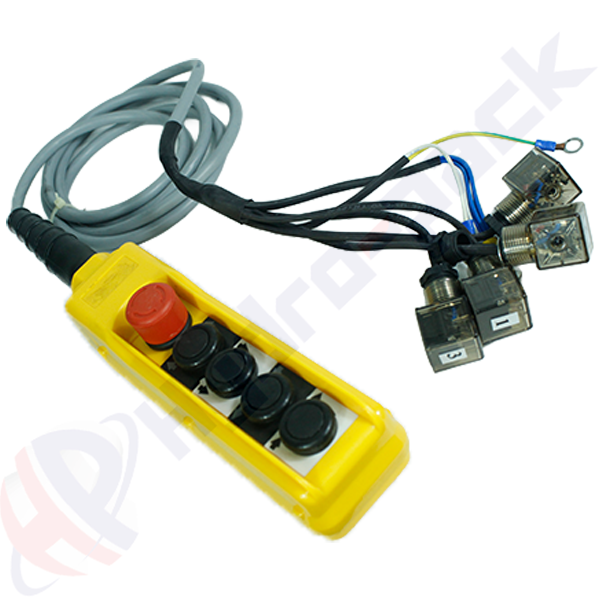 Remote Control with 3 Meter Cable and 4 Buttons, Emergency Stop Double Acting